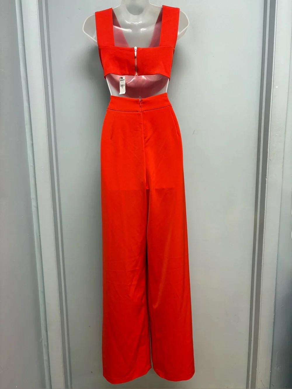 Express Orange Cutout Wide Leg Jumpsuit NWT Size 10 - Picture 7 of 13